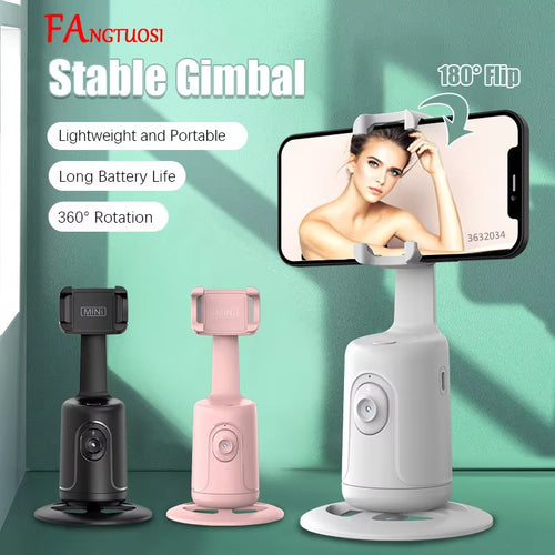 2024 New 360 Rotation Follow-Up Gimbal Stabilizer Monopod Desktop Tracking Gimbal for Tiktok Live Photography