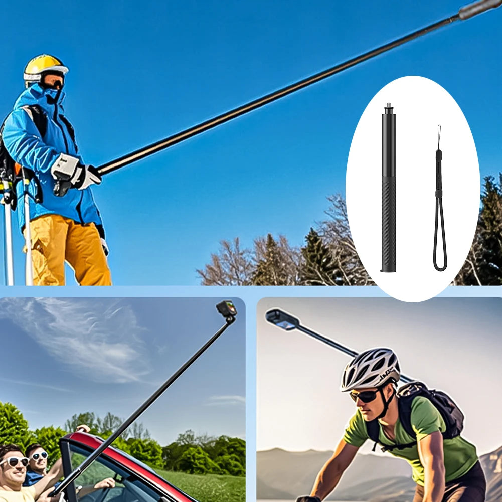 Carbon Fiber Selfie Stick Lightweight Adjustable Extension Pole Long Pole Selfie Stick for Panoramic Camera Action Camera