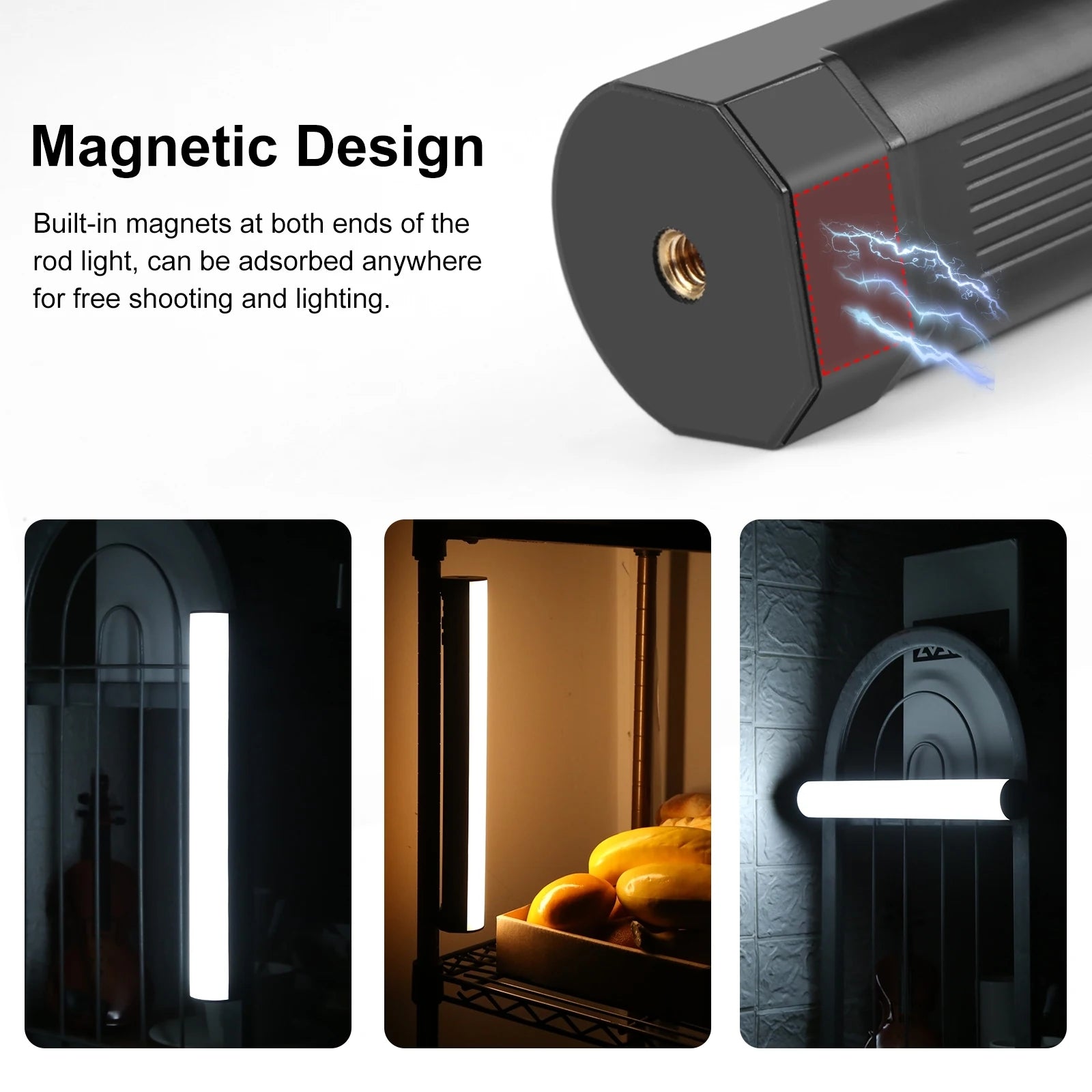 32Cm/12.6In 10W Portable RGB Light Stick Magnetic LED Tube Light Wand 2500K-9000K Dimmable for Vlog Live Broadcast Photography