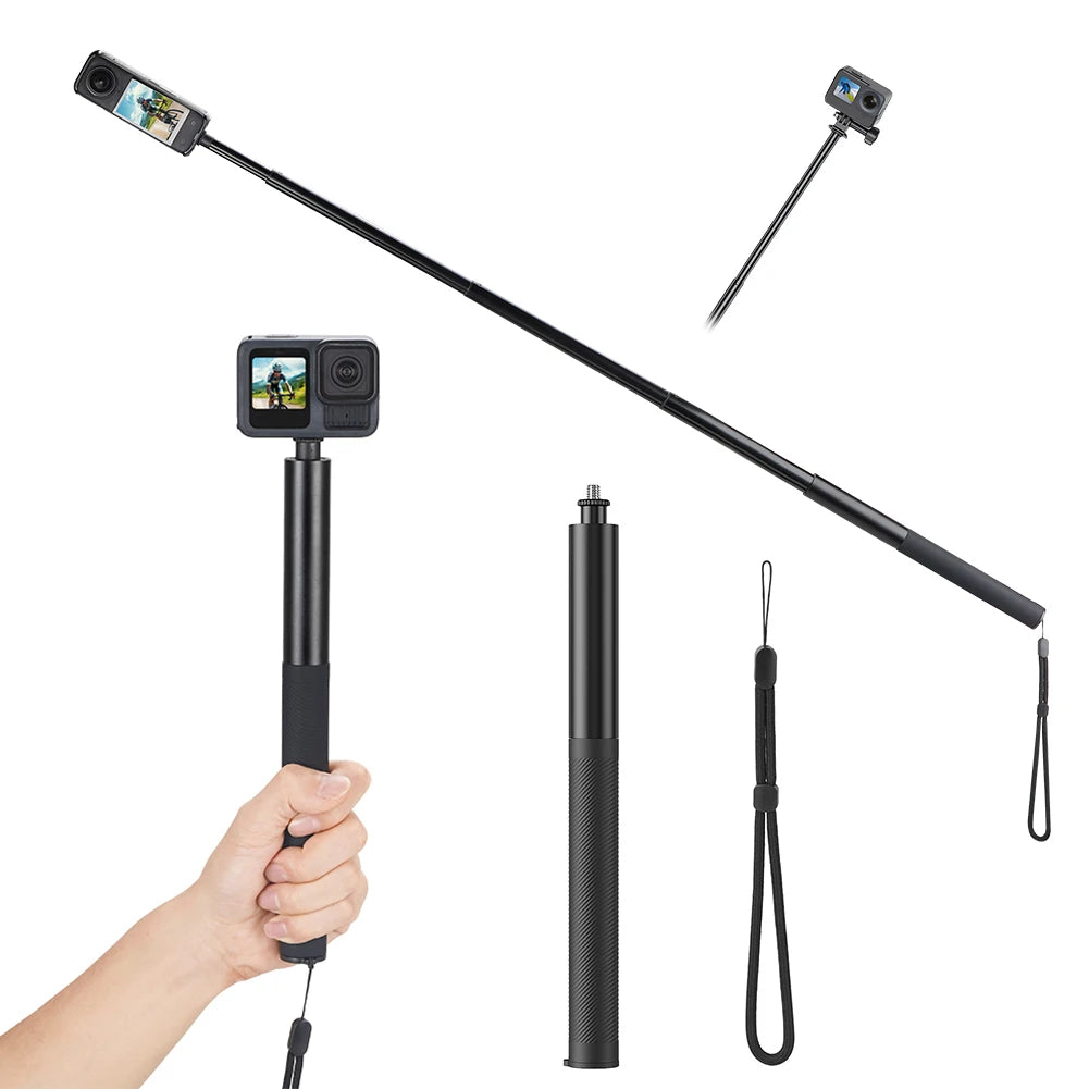 Carbon Fiber Selfie Stick Lightweight Adjustable Extension Pole Long Pole Selfie Stick for Panoramic Camera Action Camera
