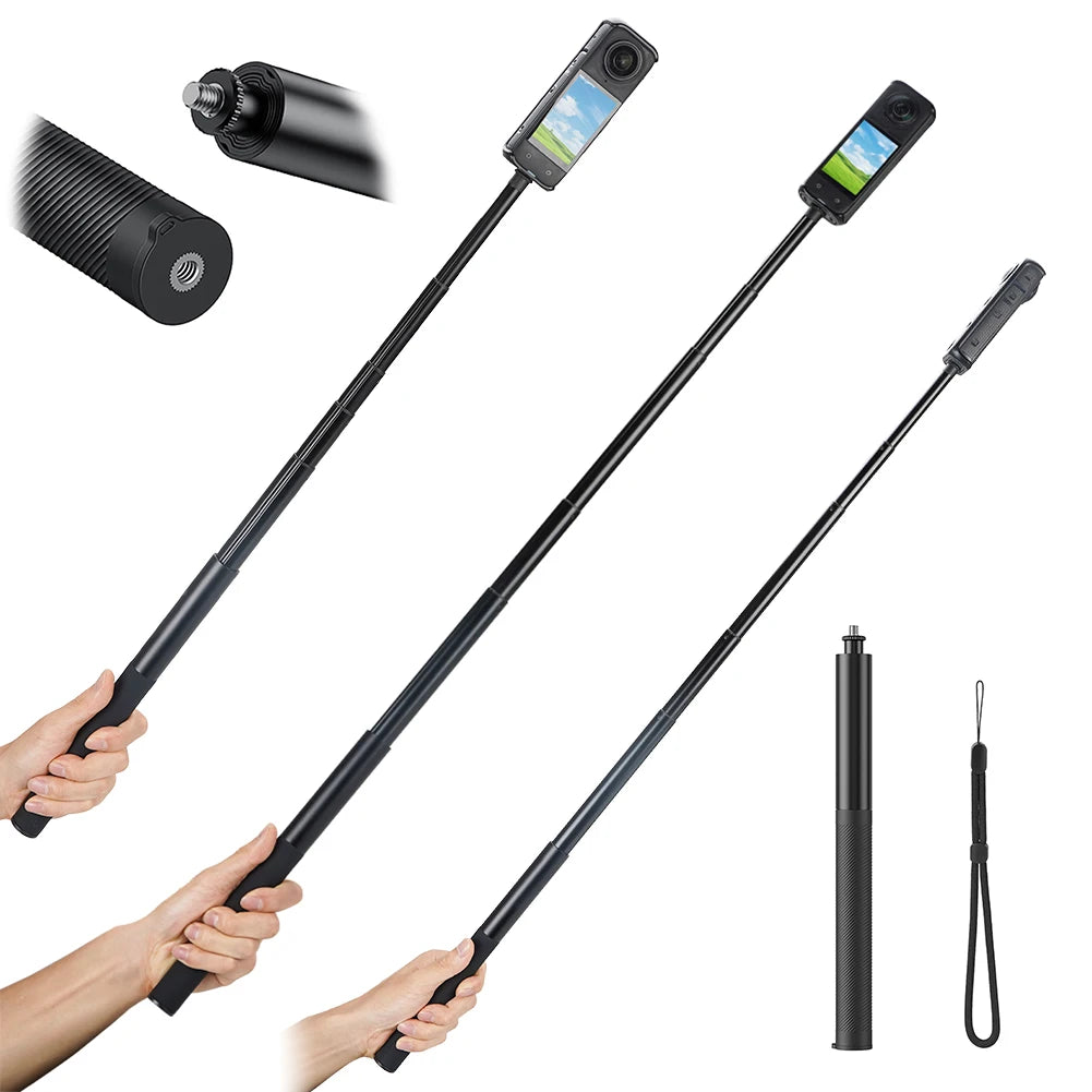 Carbon Fiber Selfie Stick Lightweight Adjustable Extension Pole Long Pole Selfie Stick for Panoramic Camera Action Camera