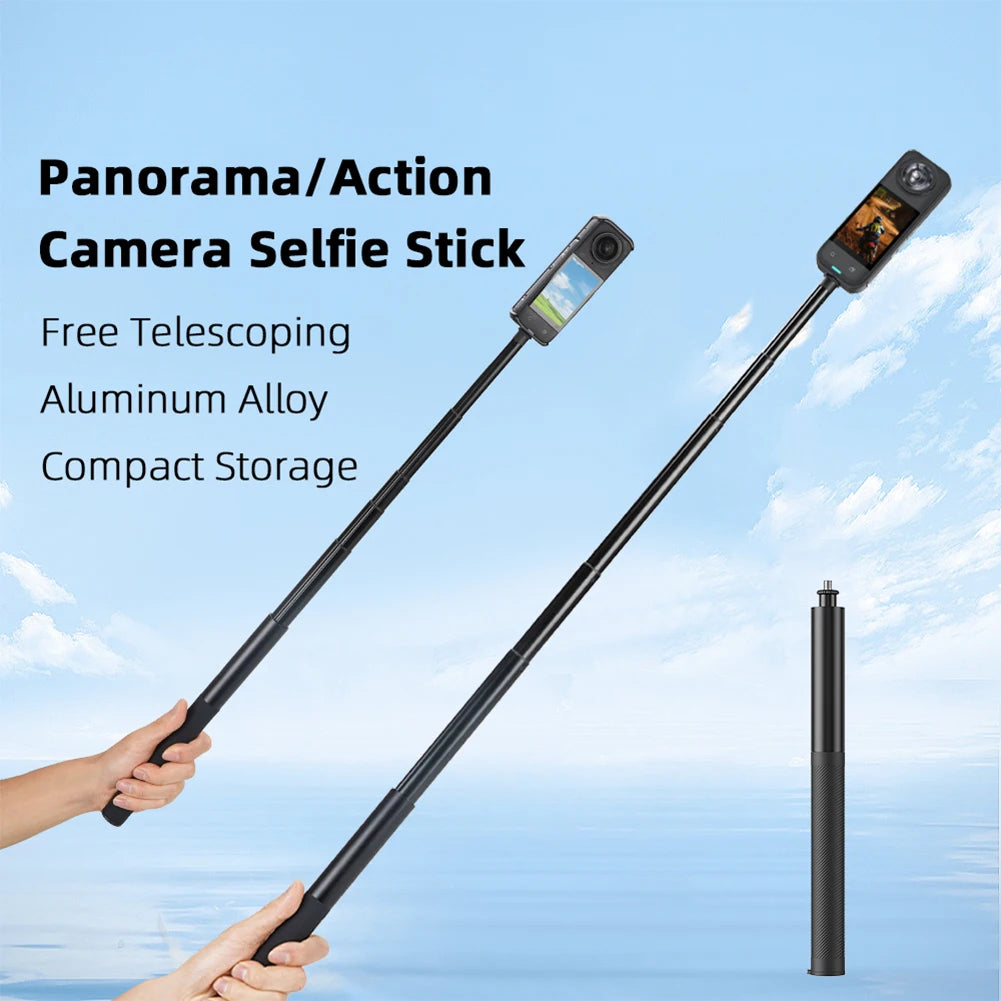 Carbon Fiber Selfie Stick Lightweight Adjustable Extension Pole Long Pole Selfie Stick for Panoramic Camera Action Camera