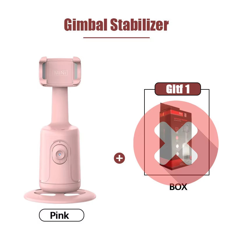 2024 New 360 Rotation Follow-Up Gimbal Stabilizer Monopod Desktop Tracking Gimbal for Tiktok Live Photography