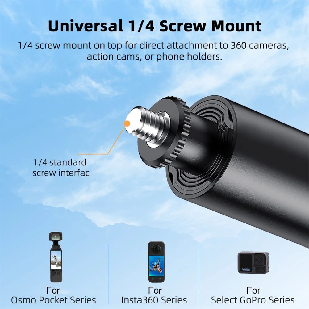 Carbon Fiber Selfie Stick Lightweight Adjustable Extension Pole Long Pole Selfie Stick for Panoramic Camera Action Camera
