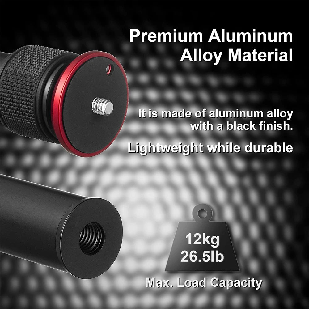 Aluminium Handheld Adjustable Tripod Center Column Mount Monopod Extension Rod for DSLR SLR Cameras Gimbal Extender Bar Tube